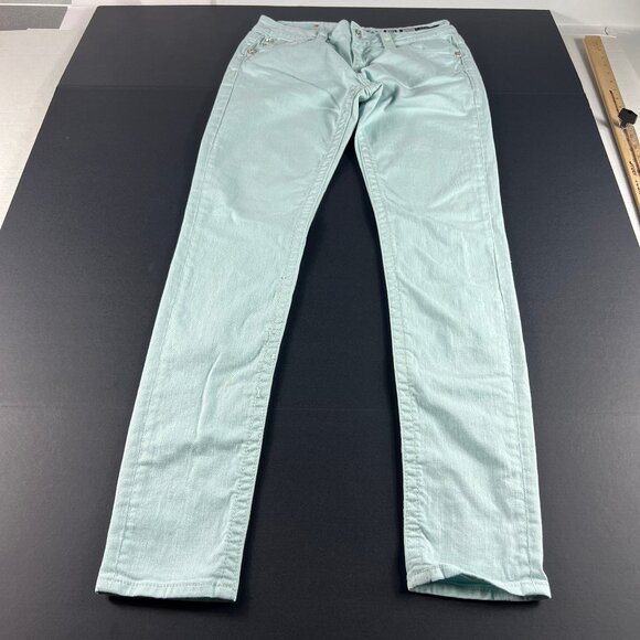 Miss Me Denim - Miss Me Jeans Women's 31x31* Low Rise Skinny Icy Blue Embellished Denim Tag 29